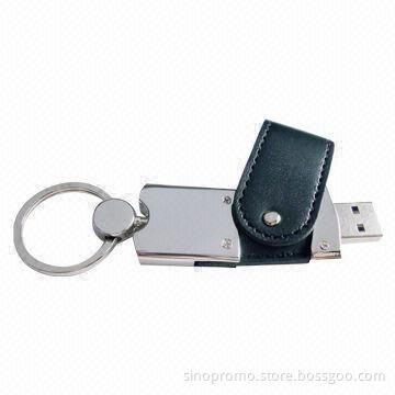 USB Flash Drives with Leather Keychain